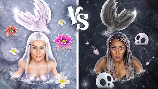 Day Mermaid vs Night Mermaid! How to Become College Queen!