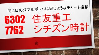 6302　住友重工　　7762　シチズン時計　　同じ日に同じようなチャート形成のものは違う業種でも日経平均の影響を受け同じように上昇していくことを立証しました✨✨　今後も立証していきます！