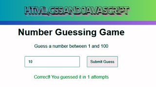 Number Guessing Game Development in Javascript || Game Development