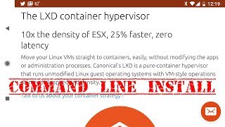 LXD Container Hypervisor - Command Line Install