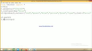 SPINBOX WIDGET IN TKINTER PROGRAMMING