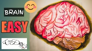 How To Draw A Human Brain Step By Step For Beginners | Halloween Drawings | Easy Brain Drawing