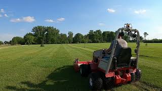 Ventrac Fine Cut Flail vs Finish Mower On Grass!