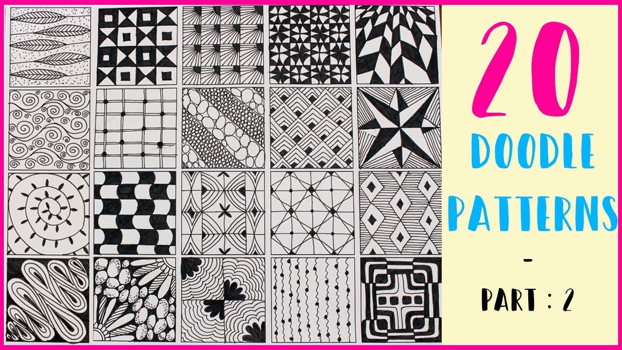20 Easy Doodle Patterns Part 2 Step By Step Zentangle Patterns