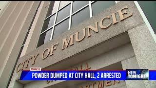 2 arrested after powder dumped at Muncie City Hall