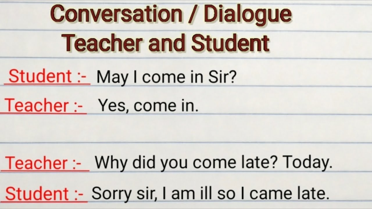 Conversation Between Teacher And Student | Dialogue Between Teacher And ...