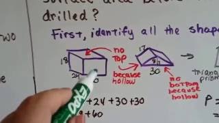 Grade 7 Math #9.4b, Surface area of a Composite solid (old version)