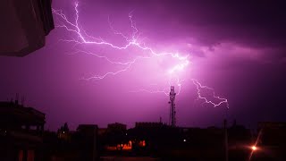 ⚡ Intense Thunderstorm Sounds for Sleeping | Strong Rainstorm, Thunder Sounds \u0026 Lightning Ambience