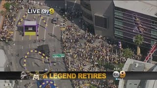 Fans Gather At Staples Center For Kobe Bryant's Final NBA Game