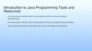Introduction to Java Programming Tools and Resources | Lecture 03: Java Tools and Resources