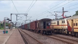 Freight Overtaking Hasdeo Express And Passengers Crossing Tracks At Tilda Neora