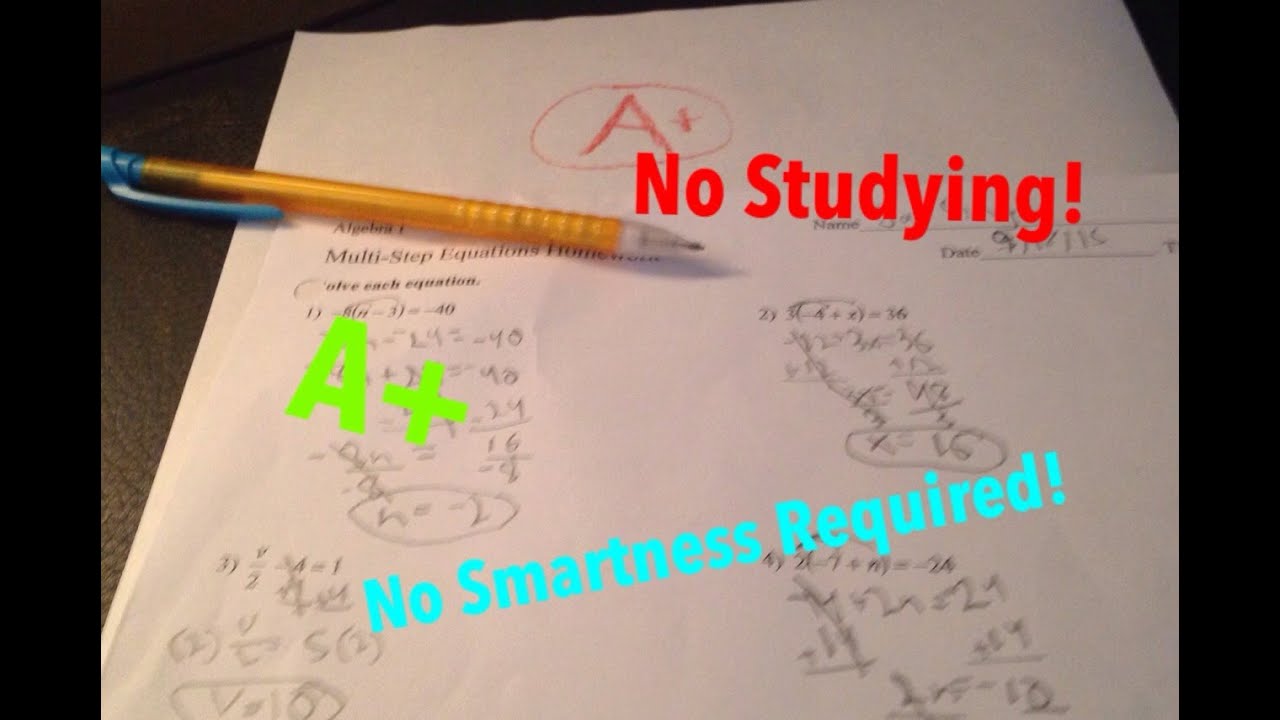 How To Ace A Math Test Youtube