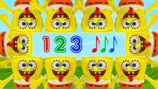 10 Spongebobs! Learn to Count Numbers Song for Kids with Spongebob Squarepants Toys