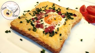 Herzhaftes Spiegelei-Toast mit Schinken und Käse || Heißluftfritteuse (Airfryer) || Rezept