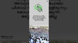 തിരുനബി  ﷺ പറഞ്ഞു 'അറഫാ ദിനത്തെ പോലെ പിശാച് നിന്ദ്യനും ഇളിഭ്യനും കോപാകുലനുമാകുന്ന മറ്റൊരു ദിവസമില്ല.