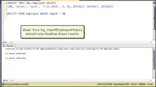 SQL 2012 Nested Triggers Using Trigger_Nestlevel Lab 3.2