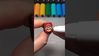 Drawing Super Mario on a KEYBOARD with Posca Markers! #shorts