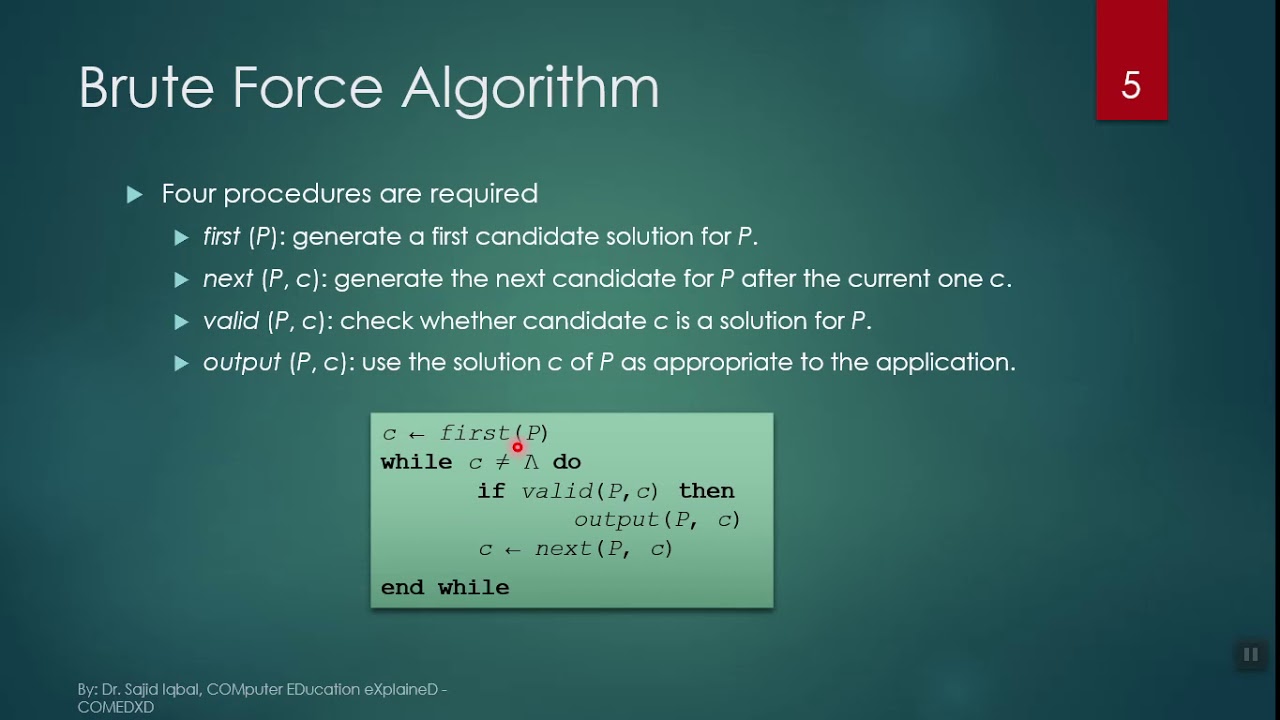 Topic 10 Design And Analysis Of Algorithms Brute Force Method - YouTube