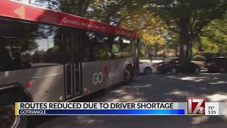 GoTriangle routes reduced due to driver shortage