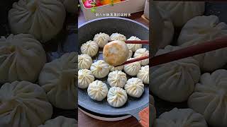 不用揉面做的生煎包、韭菜鸡蛋虾皮馅真的太鲜了~#cooking #cookingvlog #food #foodie