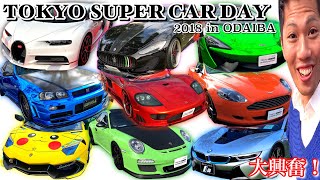 【超最速】東京スーパーカーデイ2018お台場 YouTuberでも買えない!! 億越え車多数 TOKYO SUPER CAR DAY 2018 in ODAIBA ヴガッティ シロン マクラーレン