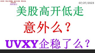 美股高开低走 意外么？UVXY企稳了么？