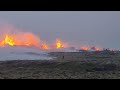 surreallistic atmosphere at iceland volcano 2023. fissure eruption at litlihrutur mt. 10.07.23