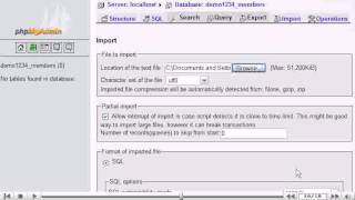 Importing databases and tables with phpMyAdmin - phpMyAdmin Tutorials