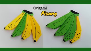 MAKE BANANA WITH ORIGAMI PAPER | ORIGAMI PISANG | IDE KEGIATAN TEMA BUAH DAN TANAMAN