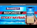 Responsive Navigation Bar | Sticky navbar using Bootstrap-4 #BOOTSTRAP