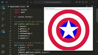 Captain America Shield using Python Turtle | Python Turtle Graphics Project | @geekbyte01