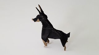 귀여운 강아지 도베르만 종이접기 Origami doberman designed by Ares Alanya