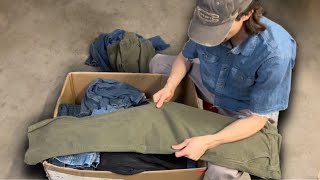 100 Lbs of Vintage Work Wear Clothing Haul