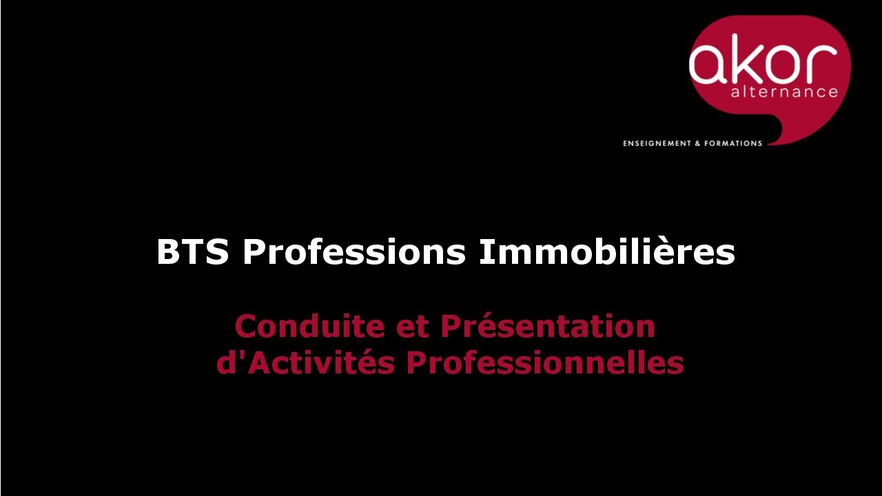 BTS Professions Immobilières - Conduite Et Présentation D’activités ...