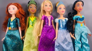 Unboxing Disney Princess Tiana Jasmine Cinderella Rapunzel Merida