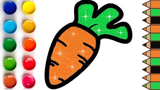how to draw a carrot / Carrot coloring & drawing / How To Draw Carrot Easy For Kids
