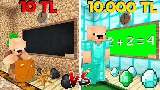 1 TL OKUL VS 10.000 TL OKUL! 😱 - Minecraft @BAYDOKTOR