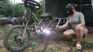 3 wheeler repair and manufacturing genius - Restore old car from 110cc motorbike engine