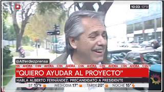 Alberto Fernandez habla con la prensa Pre-Candidato a Presidente 2019