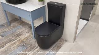 Olympia Milady Fully Back to Wall Close Coupled Toilet \u0026 Soft Close Seat - Black (21292)