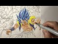 コピックで映画ブロリーポスター集合イラスト描いてみた【dragonball】ダイソーのシールちよがみでキラキラも完全表現 【kjr drawing】