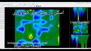 اسکنر سه بعدی زمین کشاورزی باغ با دستگاه فلزیاب تصویری  ،نخاله یا فلزات واقعی سفال  فلز طلا نقره