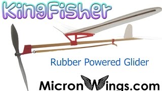 Balsa and Depron Rubber Powered Kingfisher Glider