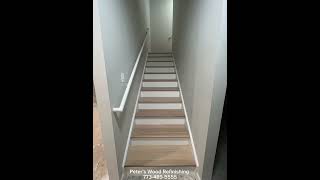 Basement Stairway Transformation #woodworking #chicago #woodfloors