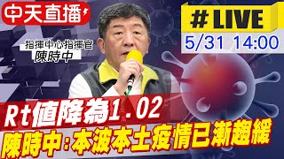 【中天直播#LIVE】今增15死! 274例本土 73例校正回歸 4例境外 陳時中說明最新 @中天新聞CtiNews 20210531