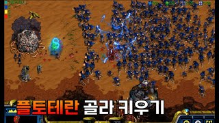 (플토키우기) 프로토스 유닛 키워서 저그 박살냈습니다.