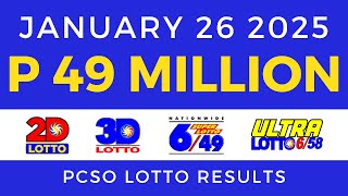 Lotto Result Today 9pm January 26 2025 PCSO