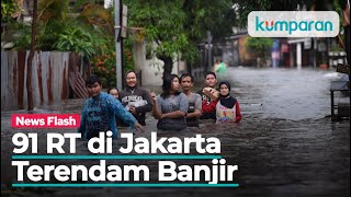 91 RT di Jakarta Banjir, Ketinggian 40 cm sampai 270 cm