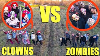 when you see Clowns VS Zombies don't approach them! Run AWAY Fast! (Battle of the Armies)
