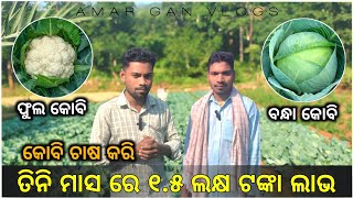 କୋବି ଚାଷ କରି ତିନି ମାସରେ ୧.୫ ଲକ୍ଷ ଟଙ୍କା ଲାଭ | 1.5 Lakh profit in three months by cabbage cultivating